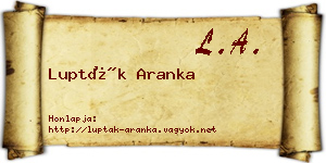 Lupták Aranka névjegykártya
