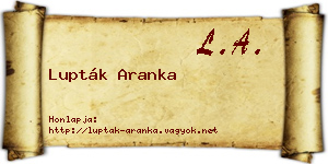 Lupták Aranka névjegykártya